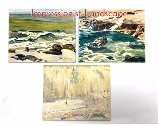 Lot 379 3pc Basil Martin 1903 1988 Impressionist Landscape