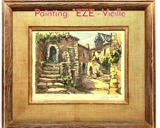 Lot 381 French Street Scene Watercolor Painting