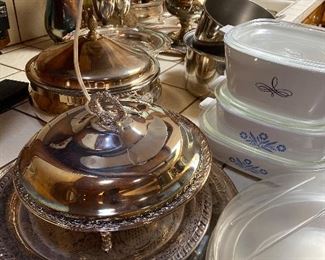 Lots of silver serving pieces