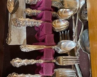 78 piece silver plate flatware set