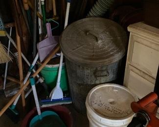 Galvanized trash can