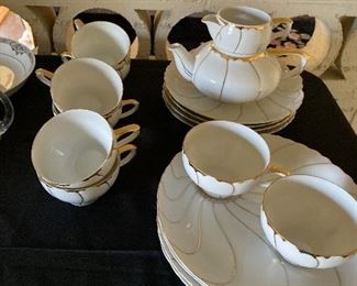 Vintage gold trimmed dessert or luncheon set