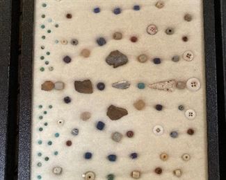 Antique framed Indian artifacts