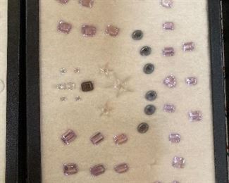 Antique framed gem stone collection