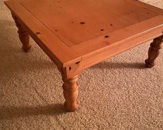 Square pine coffee table