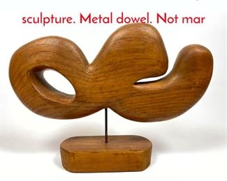 Lot 2 Modernist wood tabletop sculpture. Metal dowel. Not mar