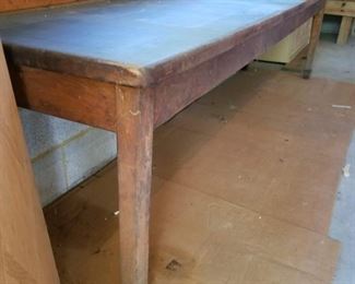 Vintage Wooden Long Table School Desk https://ctbids.com/#!/description/share/276471