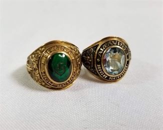 Two 10 Karat Gold Vintage High School Rings https://ctbids.com/#!/description/share/276438