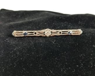 14 Karat White Gold w Diamond Vintage Brooch Pin https://ctbids.com/#!/description/share/276429