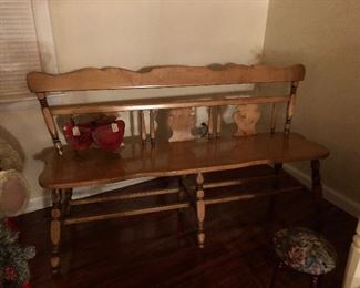 Vintage solid maple bench