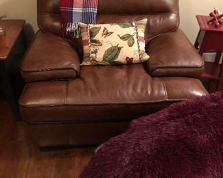 Leather chair and half with ottoman “Cody”