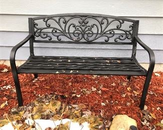 Iron garden bench