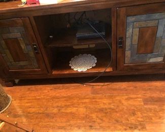 Slate front tv stand