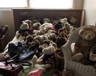 Boyd’s Bears and queen size headboard
