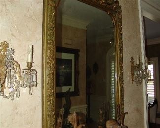 Large carved parlor mirror