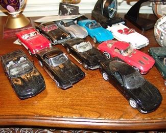 Collection of Corvette model cars, dye cast
