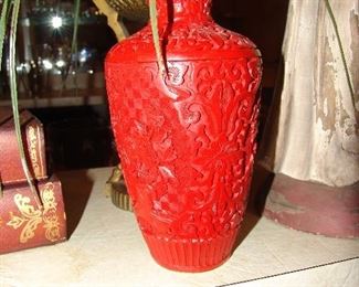 Antique cinnabar vase