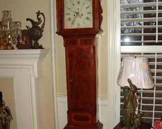 American tall case clock with paper label from New Jersey
