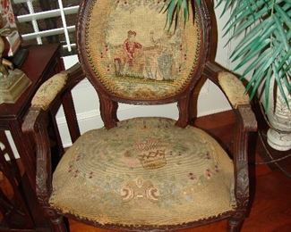 French needlepoint fauteuil  chair