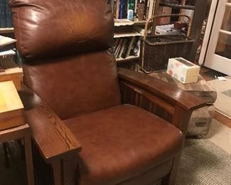 Morris leather recliner chair 