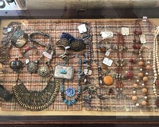 Ethnographic jewelry Tibetan, Egyptian, Chinese, India 