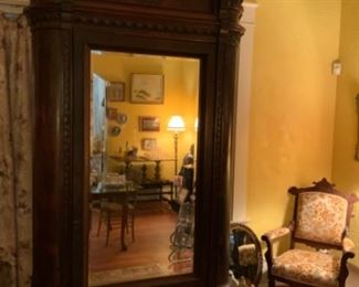 Amazing Victorian wardrobe. Birds eye maple lined. 