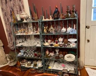 Lots of Collectible Glass and Pottery, Candle holders, etc