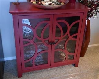 Red Accent Cabinet