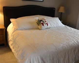 Padded King Headboard, Saatva Organic cotton King Mattress set