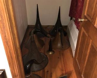 THOMAS EDISON CIRCA 1908 WINDUP PHONOGRAPH HORNS. 