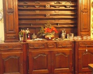 Unusually large 18th century French cupboard or vassellier - 9' x 9' approximately. Top is separate from the base. Ask for key at cashier.