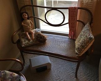 Paris articulated baby doll
Bentwood settee 
 