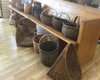 Several antique baskets 