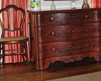 Fabulous antique four drawer serpentine front dresser