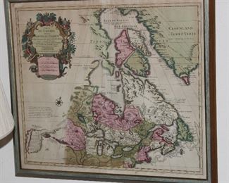 Antique map Greenland/Canada