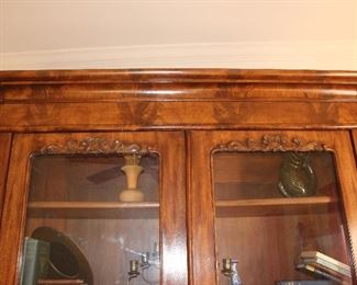 upper view of Victorian bookcase