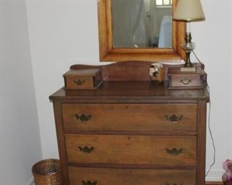Vintage three drawer chest with glove box