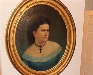Beautiful vintage oil portrait