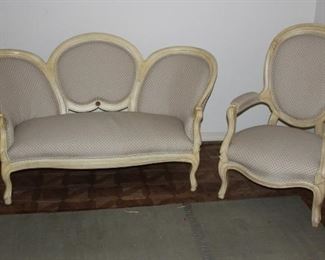 Medallion back sofa, matching chair