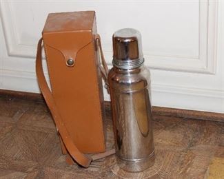 Thermos with leather carry case