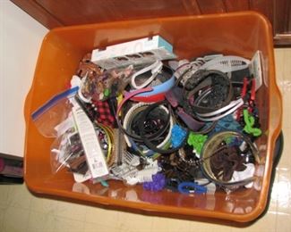 a tote full of hair bands and clips