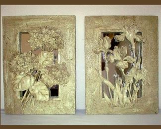 Decorative Wall Plaques with Mirrored Backs 