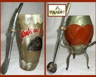 Guampa Horn and Gourd Yerba Mate with Strainers 