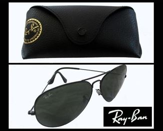 Ray Bans Aviator Sunglasses with Ray Ban Case; Like New 