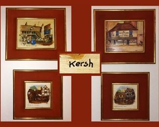 Set of 4 Kersh Signed Oil Paintings 