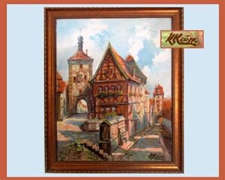 Well Done Vintage Oil Painting Signed by Karl Kreupp   