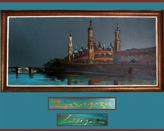 Zaragoza Signed Mid Century Modern Oil Painting