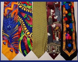Sample of a Good Selection of Really Cool Silk Ties, There are more, some more demure and conservative 