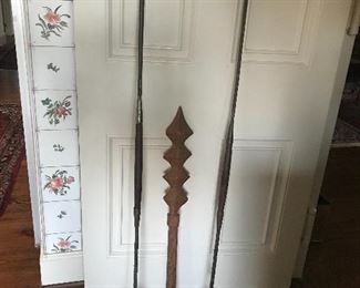 Palavan War Club From Palau and Masai Warrior Spear