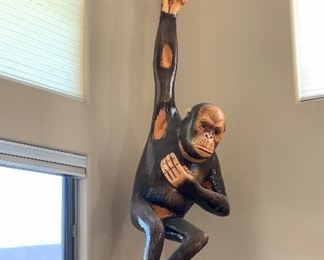 Giant Monkey on Swing Sergio Bustamante 86/100 Paper Mache Mexican Folk Art	Monkey: 59in Long x 18in W		Signed & Numbered with COA